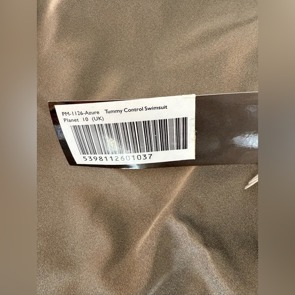 Pour Moi? Azure Tummy Control Swimsuit Shimmer Olive Green One Piece Wrap Front - Picture 10 of 14